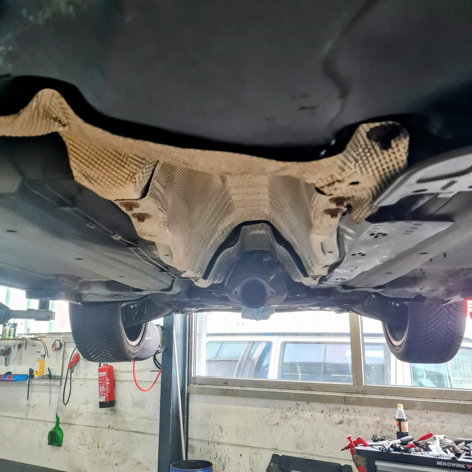 Blick von hinten von der Hinterachse