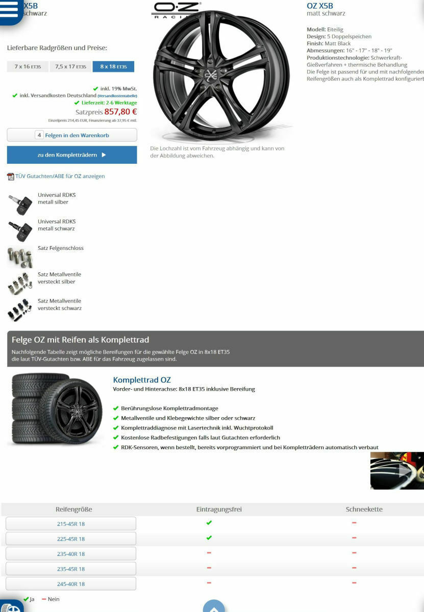 18 Zoll Felgen