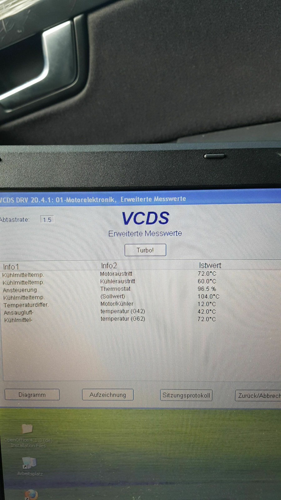 2.0 ALT - Kühlmitteltemperatur sinkt während der Fahrt auf 70°C