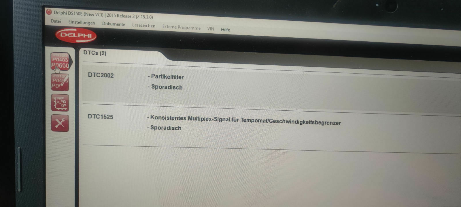 2.0 DCI: Fehlerspeicher und Meldungen z.b Einsprizanlage / Tempomat / Begrenzer