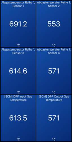 Temperaturen kurz vor Ende der Reg.