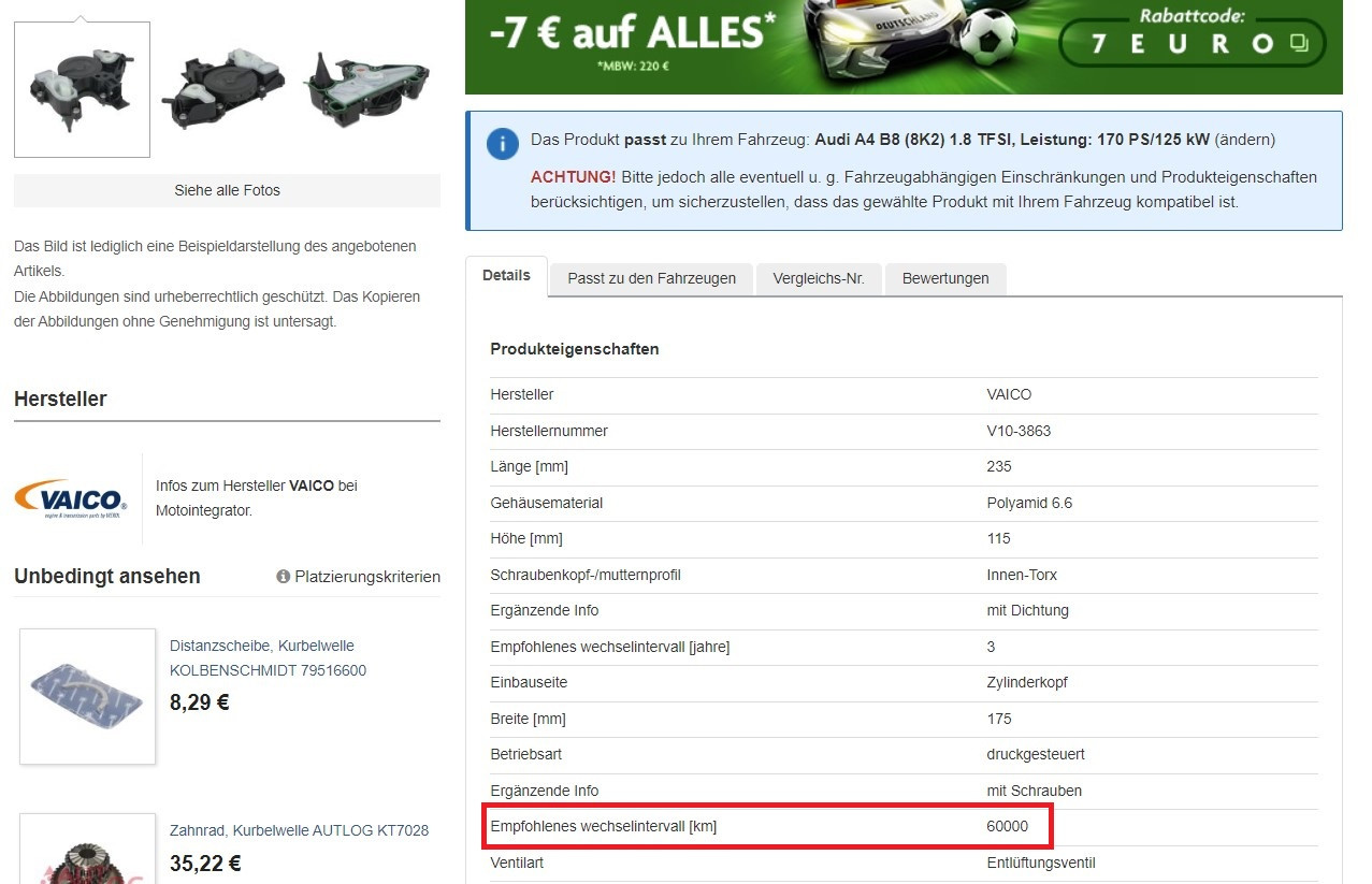 2.0 TFSI - Öleinfülldeckel wird stark angezogen