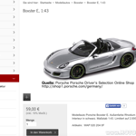 Porsche Boxster E in 1:43