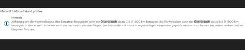 BDA Ölverbrauch