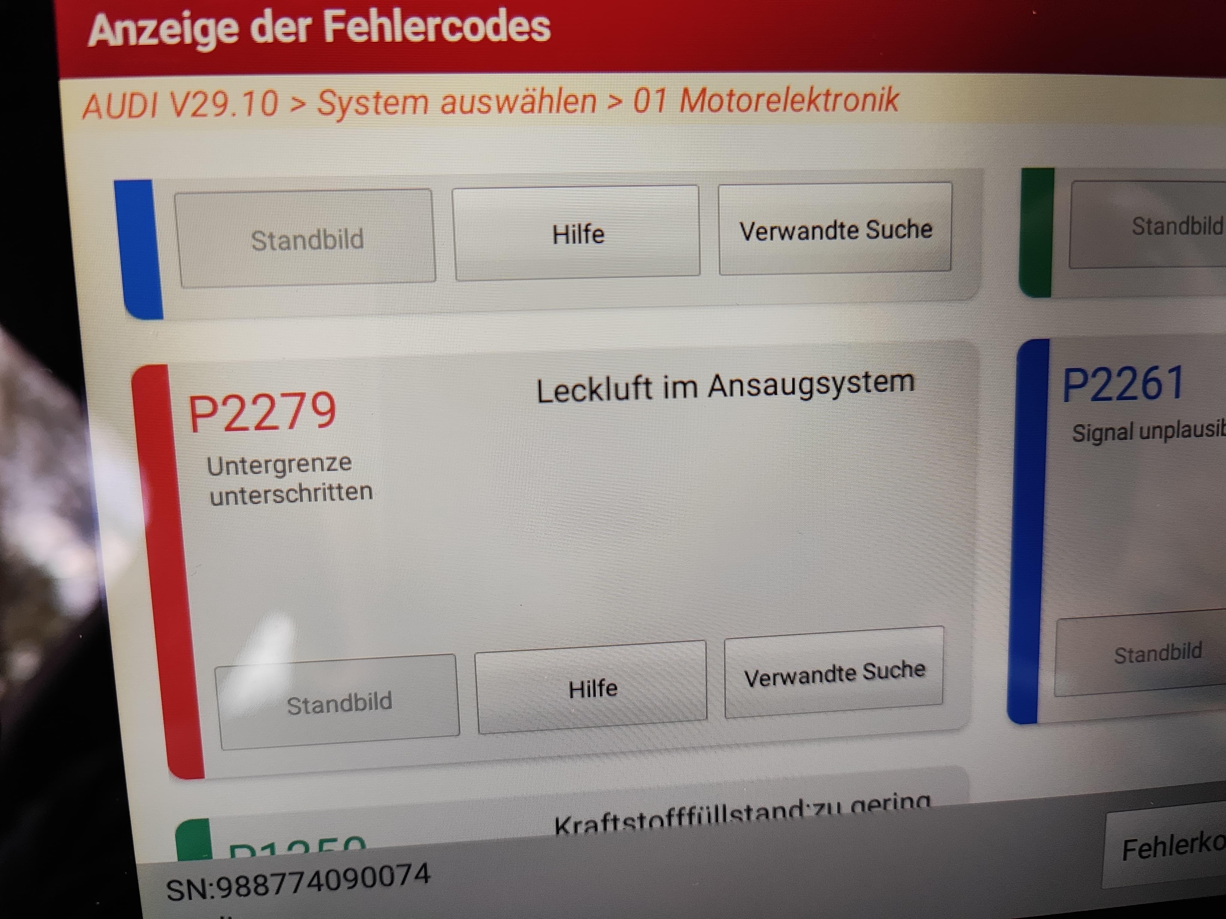 2.0TFSI - Diverse Fehler Motorsteuergerät