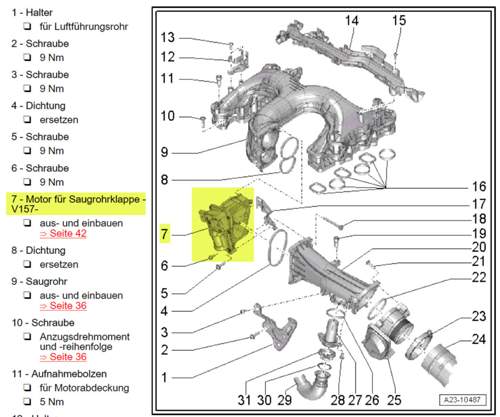 Montageübersicht Saugrohr