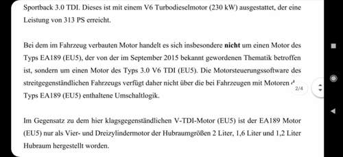Rechtfertigung Audi