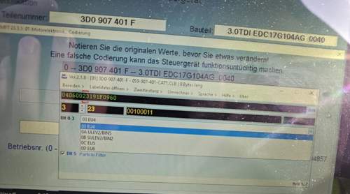 Motorsteuergerät 01, Codierung 07