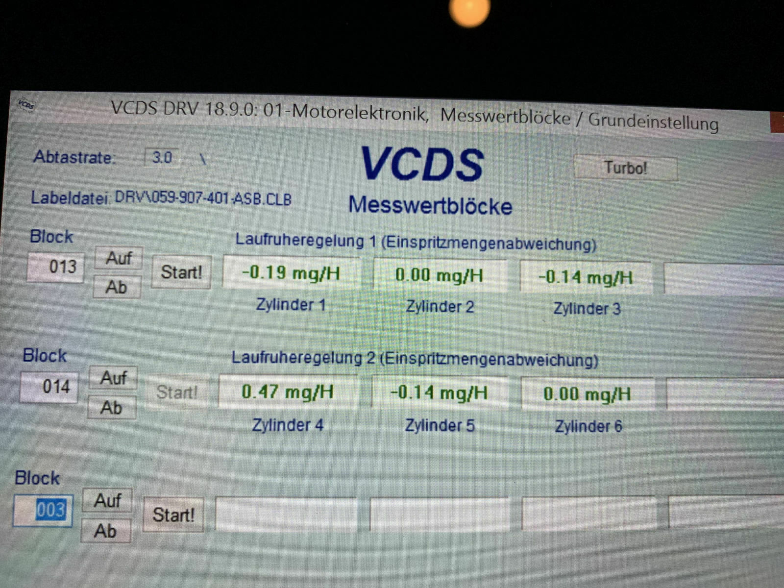 3.0TDI Injektorenwerte