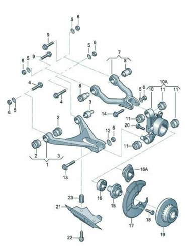 Aufbau Querlenker Hinterachse 4motion
