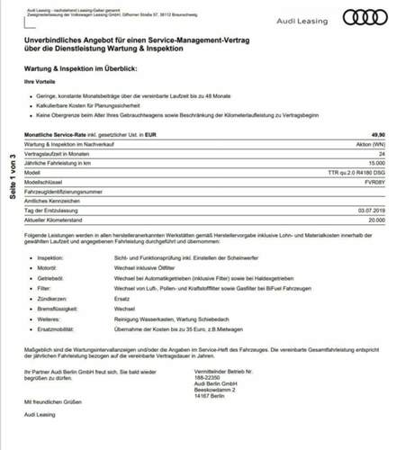 AN Wartungsvertrag