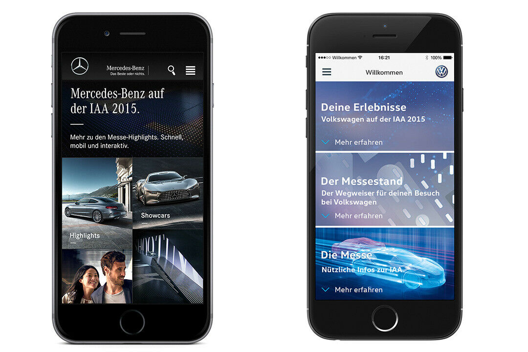 Apps von VW und Mercedes: Wolfsburg tut technisch sehr viel, Stuttgart nur das Nötigste