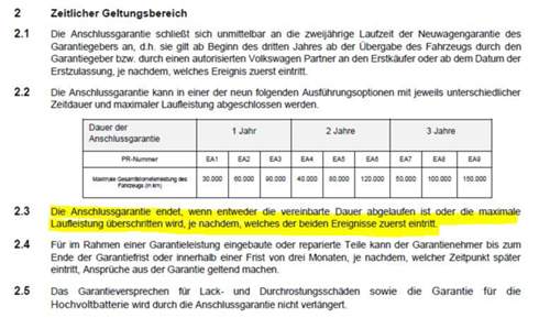 Detail's zur Anschlussgarantie