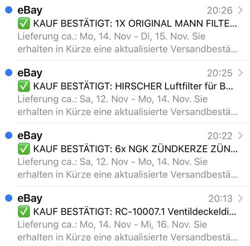 Bestellung Zubehör