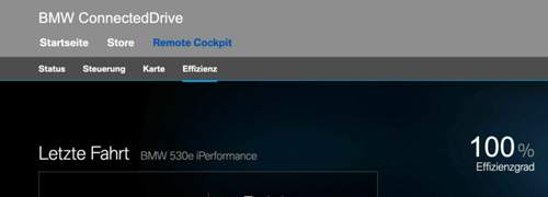 Screenshot ConnectedDrive 530e