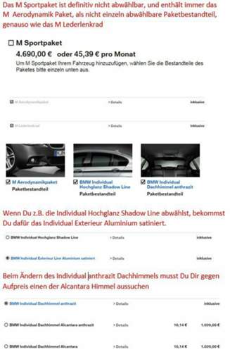 M Aerodynamik Paket abwählen