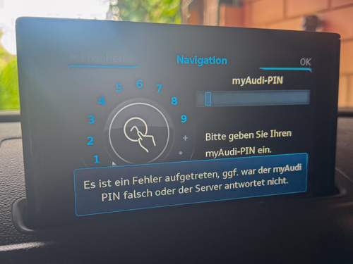 Navi fragt nach myAudi PIN