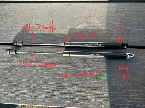 Heckdeckeldämpfer A124 Vergleich