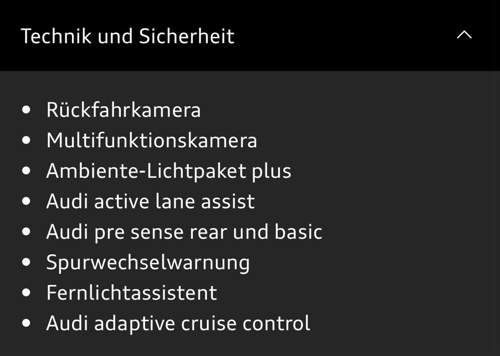 Sonderausstattung Technik