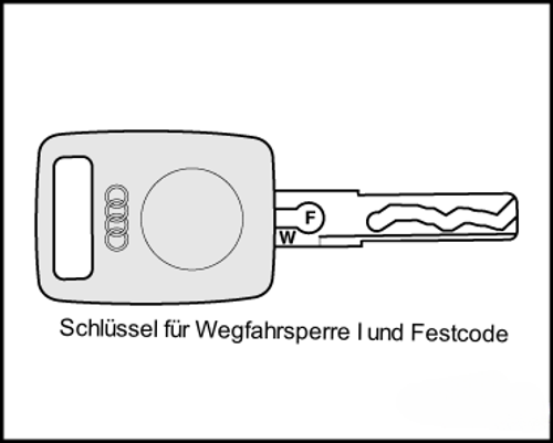 Schlüssel für Wegfahrsperre I und Festco