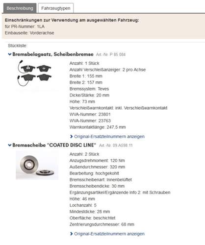 Bremsensatz Brembo