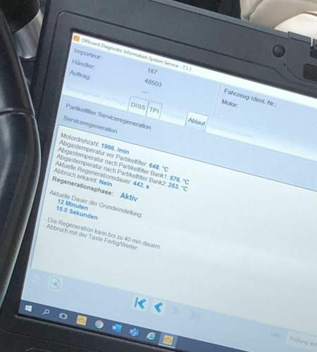 Regeneration Audi-Tester