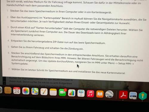 Audi Kartenupdate Beschreibung