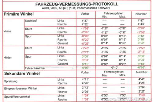 Vermessungsprotokoll