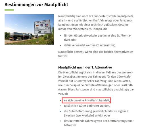 Maut auch Privat