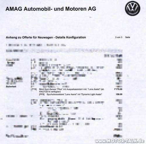 Offerte mit Blind-Sport-Assist