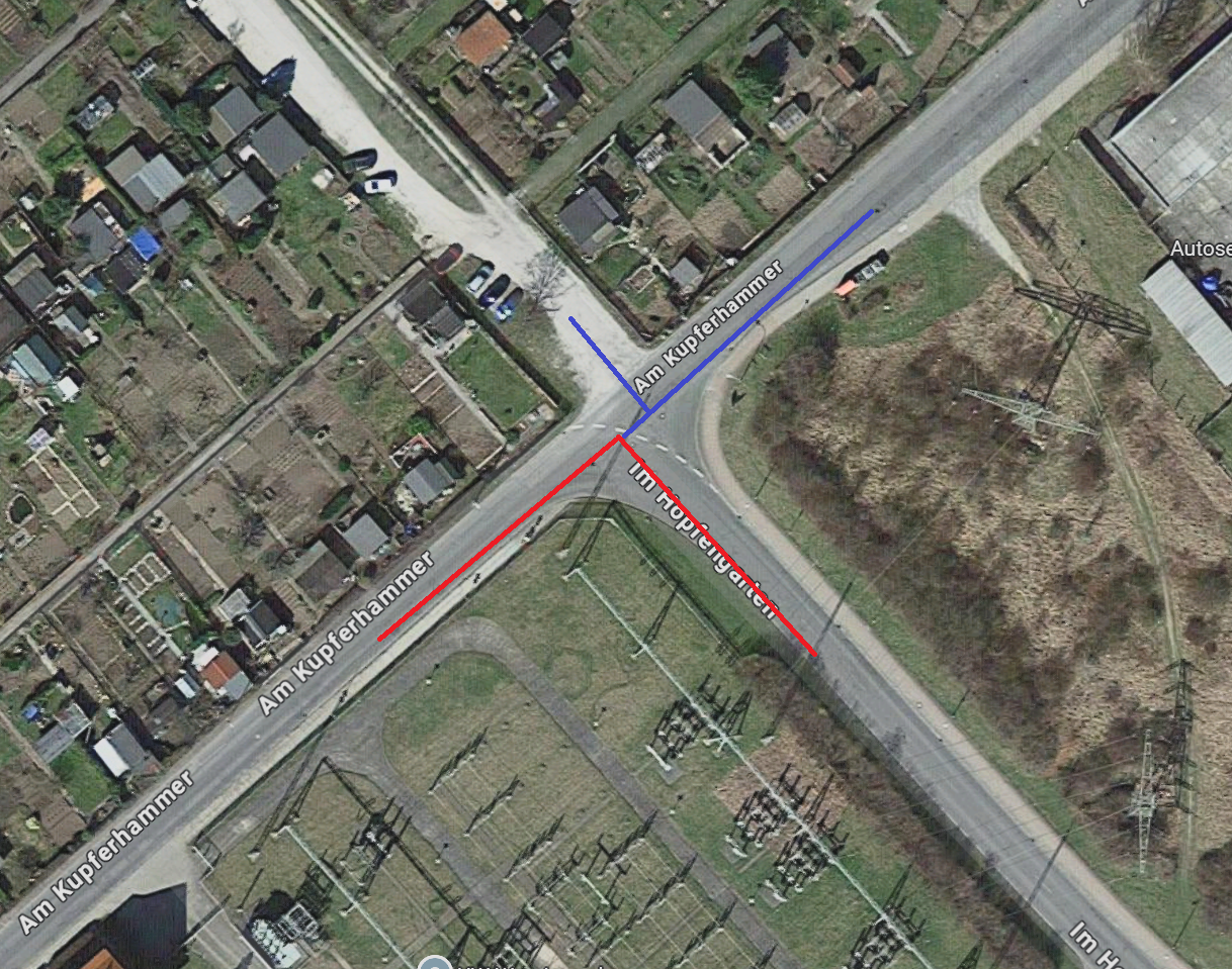 Abbiegende Vorfahrt / Kreuzung oder doch zwei T-Kreuzungen?