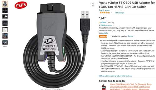 Vgate Vlinker USB