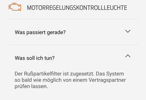 Meldung Ford App