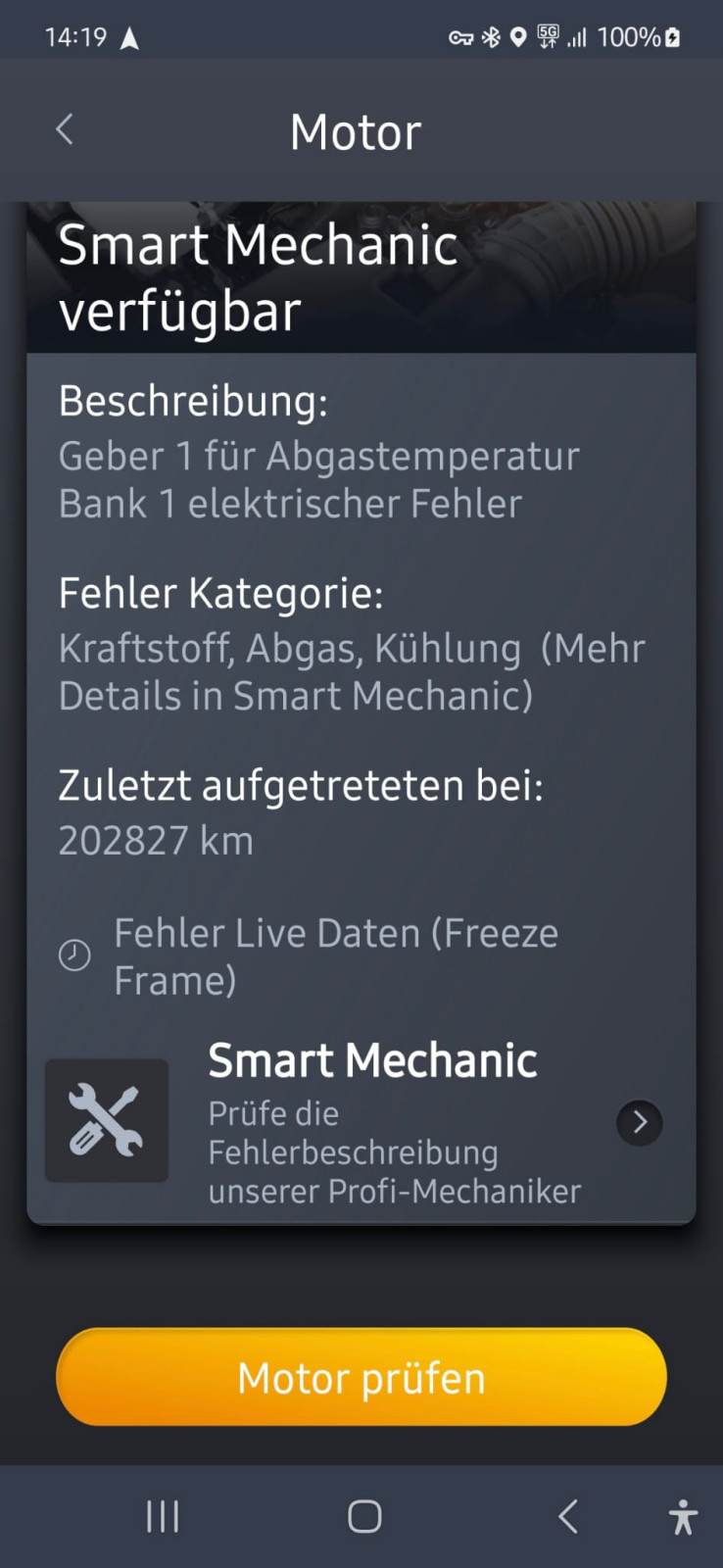 Abgastemperatursensor 1 Bank 1 Fehlercode P054400 - wer kann helfen?