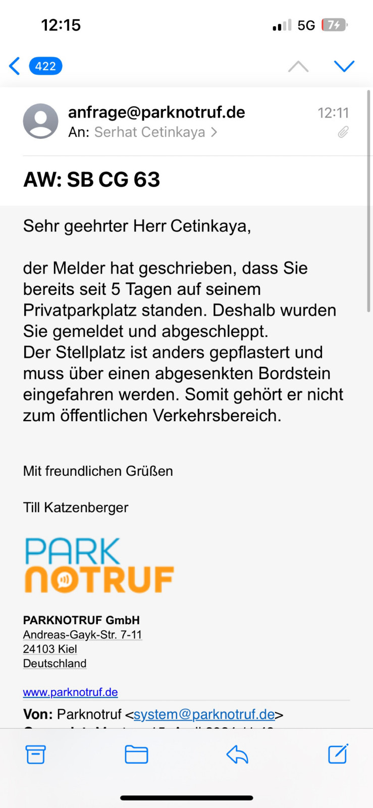 Abgeschleppt obwohl keine Schilder