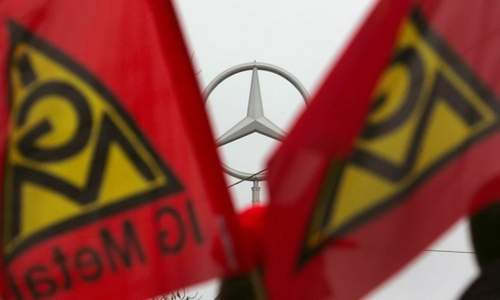Nur Gewerkschaften, wie hier die IG Metall, dürfen in Deutschland zum Streik aufrufen