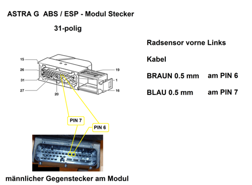 ABS Stecker ASTRA G