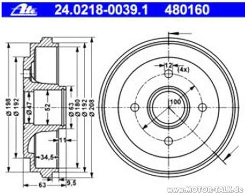 Bremstrommel-180mm