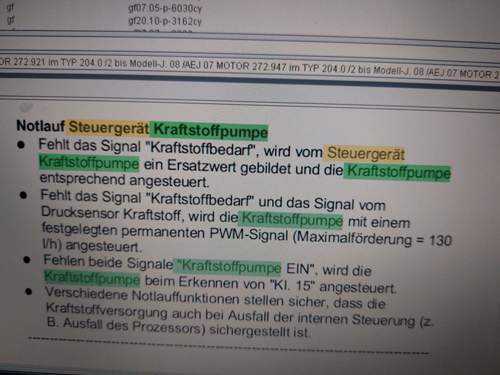 Notlauf Kraftstoffpumpe