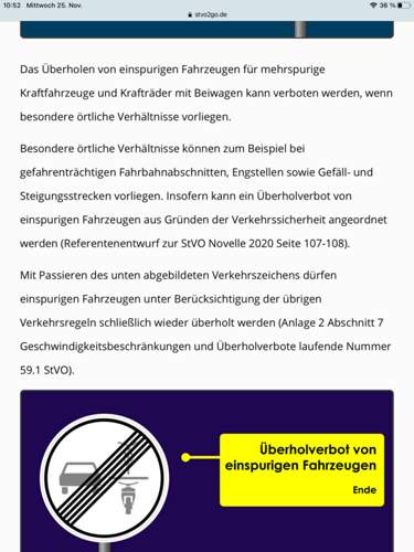 Überholverbot Ende