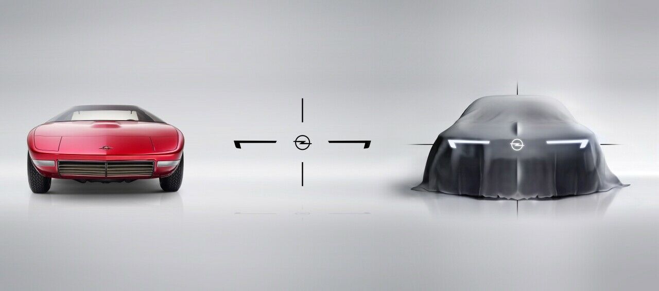 Opel CD (1969), neues Opel-Achsenkreuz, Ausblick auf das neue Concept-Car: Opel will in diesem Jahr eine neue Designlinie zeigen