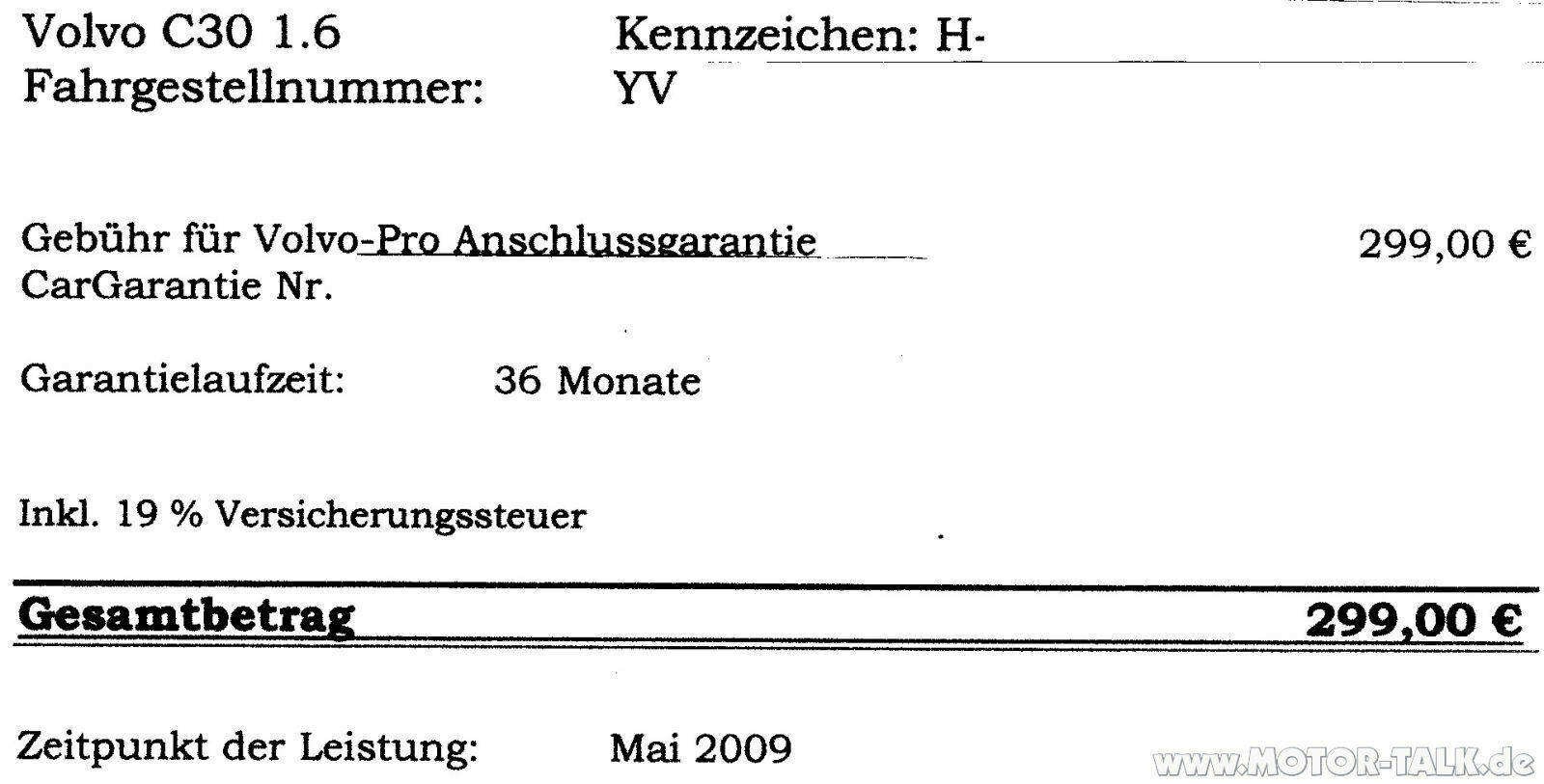 Achtung: Enorme Preiserhöhung bei Anschlussgarantie!