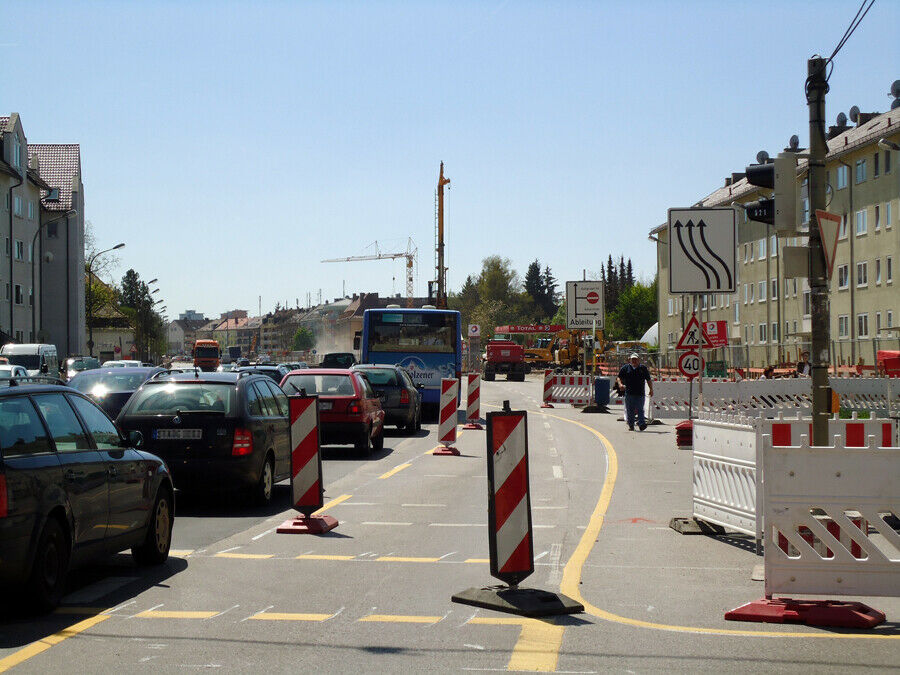 Stau Muenchen Baustelle