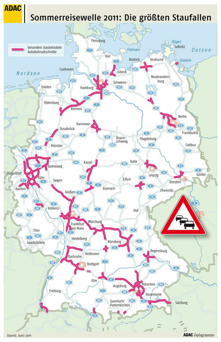Stau-Grafik Sommer 2011 (ADAC)