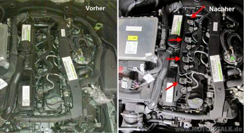 Adapterleitung vorher/nachher