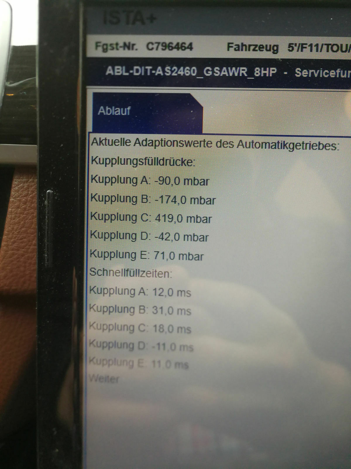 Adaptionen Getriebe auslesen und Zustand deuten!