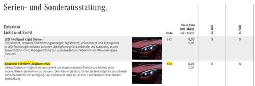 Fernlichtassistent Serie