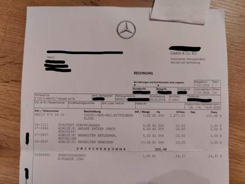 Adblue Tank Rechnung