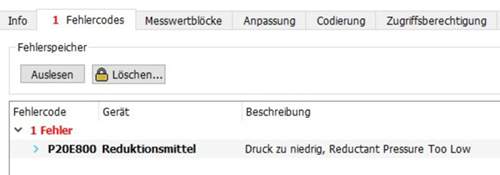 Fehler Motorsteuergerät