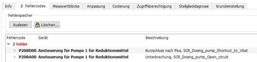 Fehler Dosiersystem